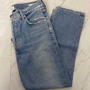 Citizens of Humanity Charlotte Crop High Rise Straight Jeans in Hot Spring 28